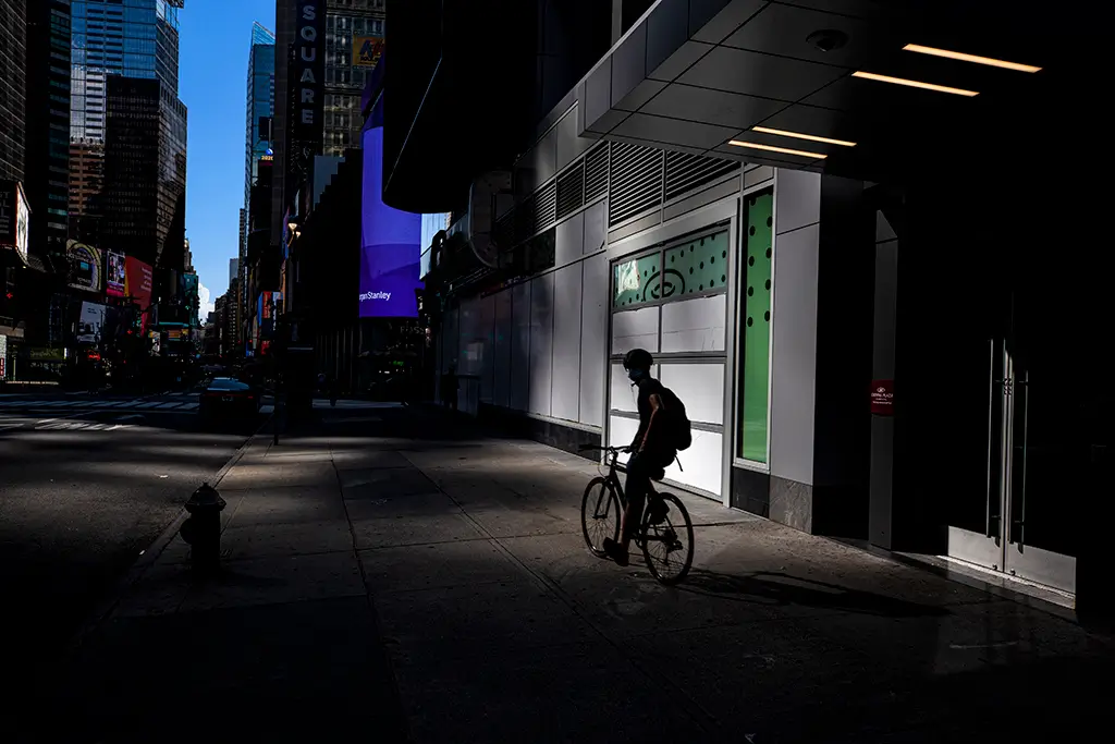 The Ghost Biker on Broadway